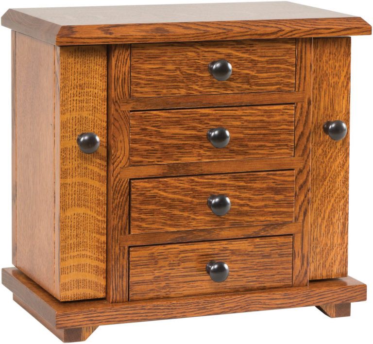 Amish 13 inch Dresser Top Jewelry Cabinet Quarter Sawn White Oak