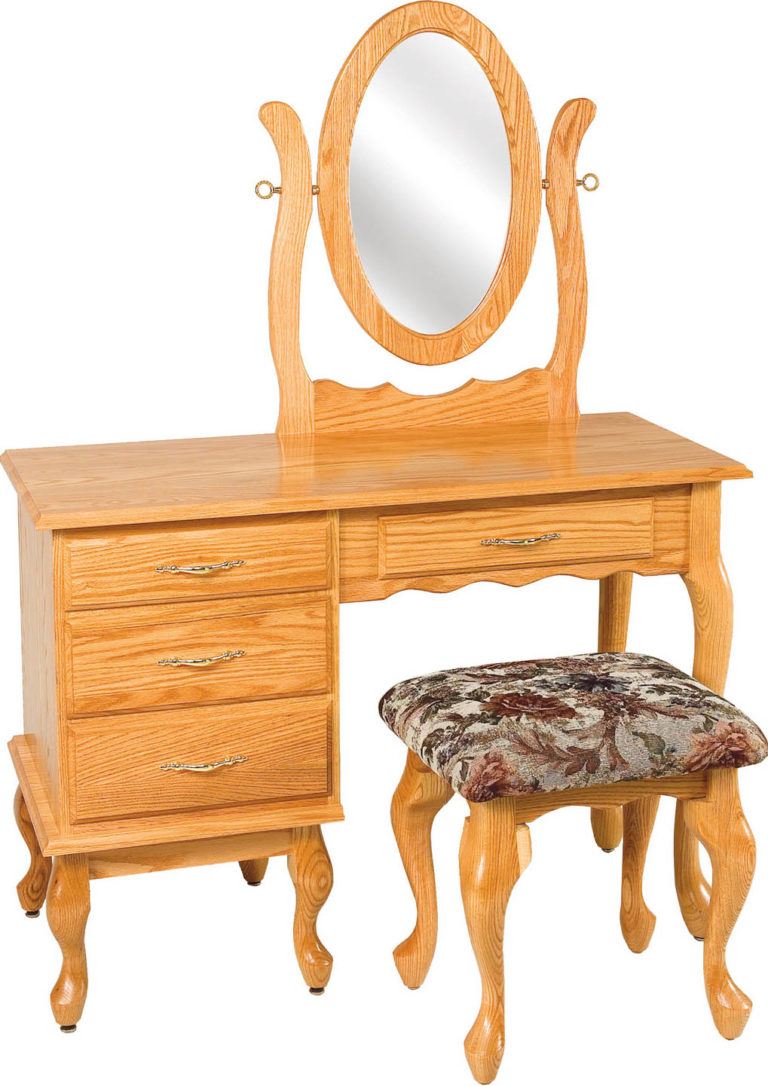 Custom 42 inch Queen Anne Dressing Table Oak