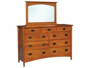 Arts and Crafts High Nine Drawer Dresser