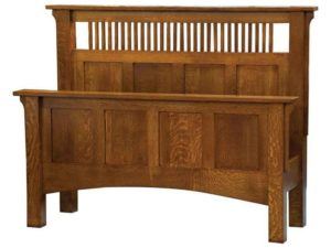 Arts and Crafts Spindle Panel Bed