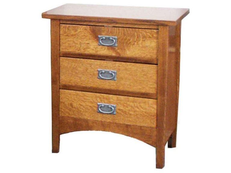 Amish Arts and Crafts Three Drawer Nightstand