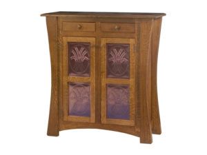 Arts and Crafts Two Door Cabinet with Copper Panels