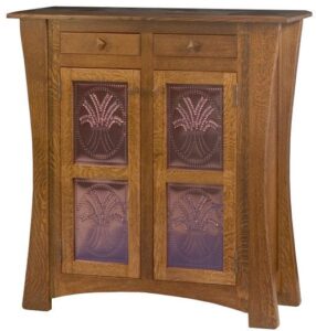 Arts and Crafts Two Door Cabinet with Copper Panels