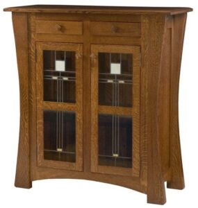 Arts and Crafts Two Door Cabinet with Glass Panels