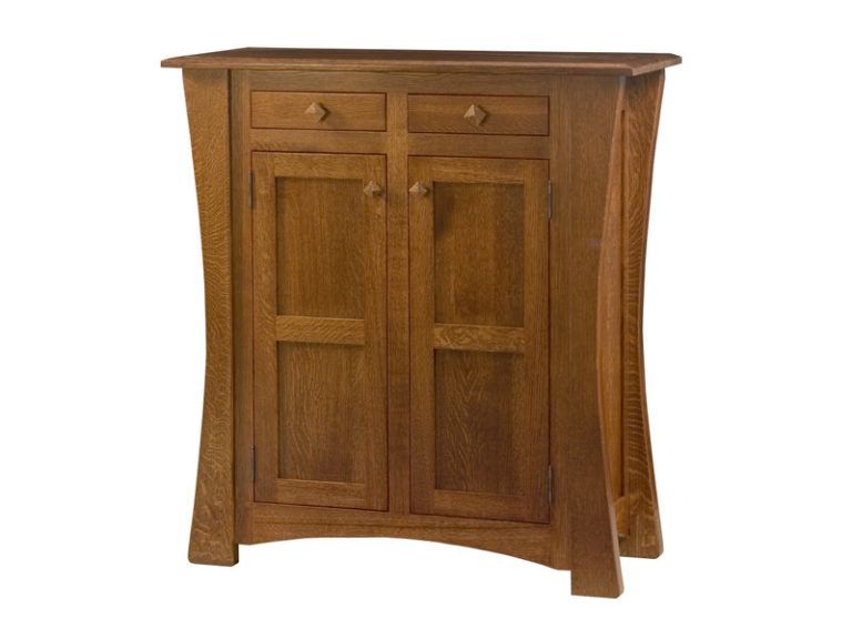 Amish Arts and Crafts Two Door Cabinet with Reverse Panels