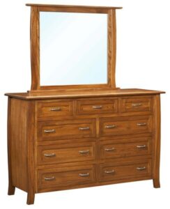 Batavia Nine Drawer Dresser with Mirror