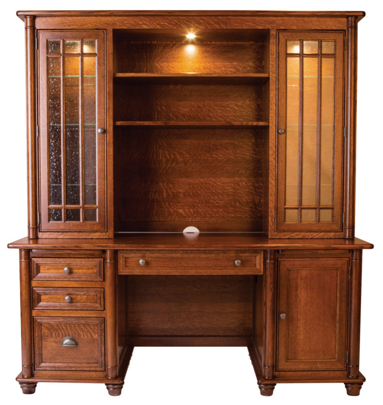 Amish Belmont Credenza Desk and Hutch