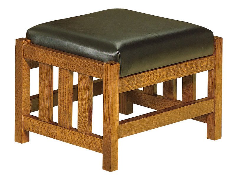Bow Arm Slat Morris Footstool Brandenberry Amish Furniture
