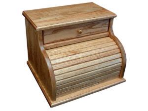 Bread Box with Roll Top and Drawer