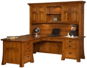 Bridgefort Mission Corner Desk with Topper