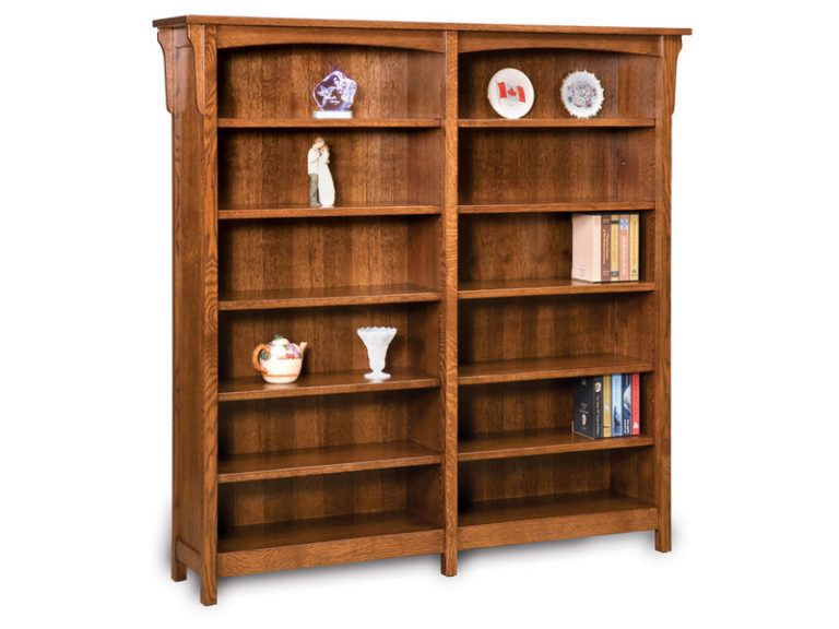 Amish Bridger Mission 10 Shelf Double Bookcase