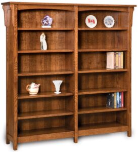 Bridger Mission 10 Shelf Double Bookcase