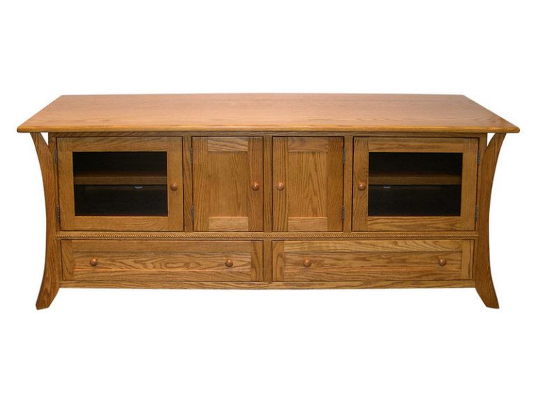 Amish Caledonia Oak 72 Inch Plasma TV Cabinet
