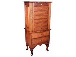 Cherry Queen Anne Jewelry Armoire