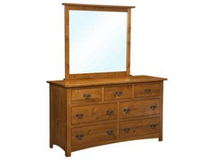 Classic Mission Seven Drawer Dresser with Mirror