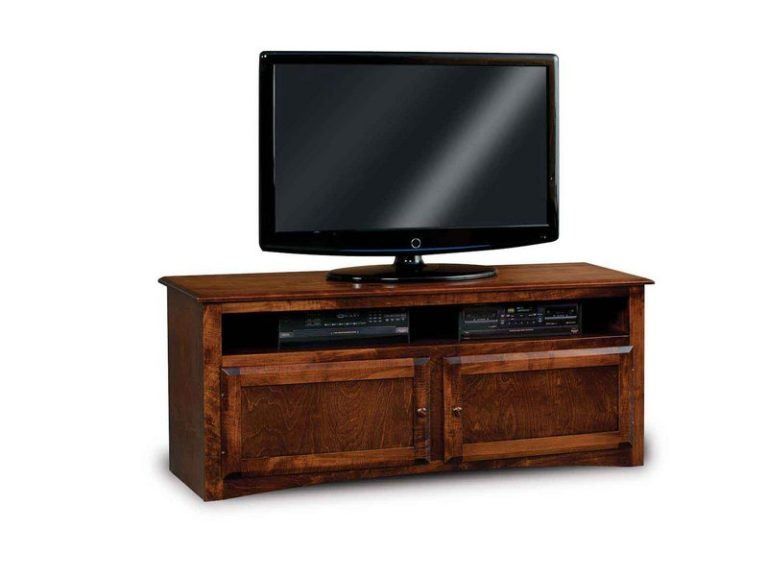 Amish Durham Wide Two Door TV Stand with Media Opening