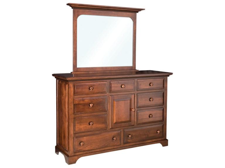 Custom Escalade 9 Drawer, 1 Door Dresser with Mirror