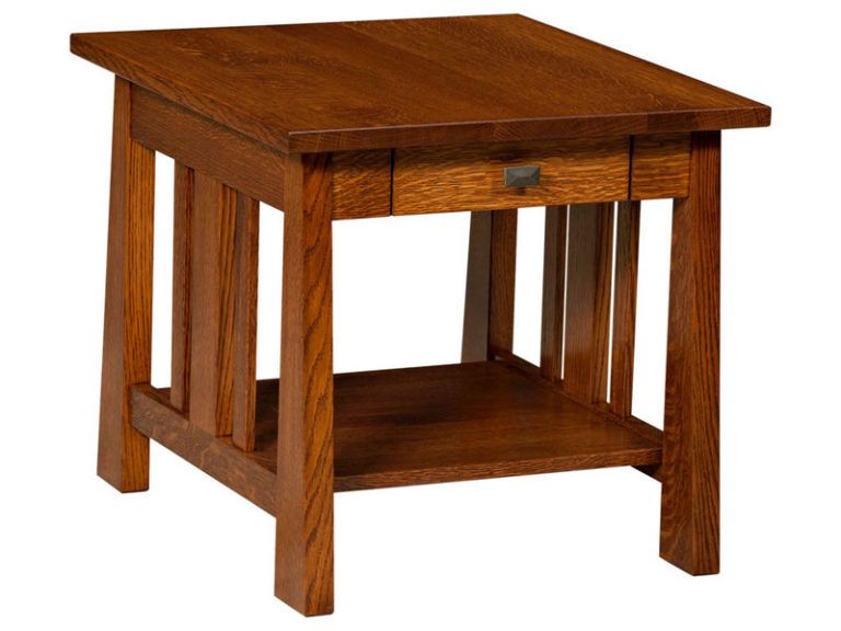 Amish Freemont Open Mission End Table with Drawer