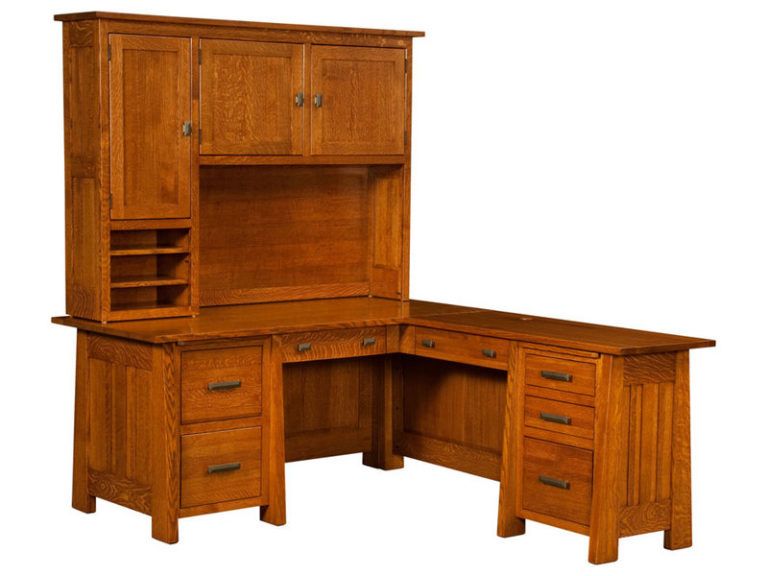 Custom Freemont Mission Corner Desk with Topper