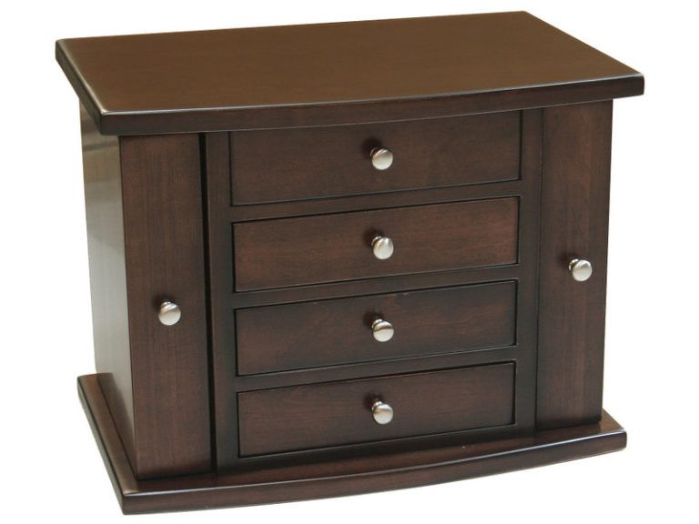 Custom Four Drawer Brown Maple Jewelry Chest