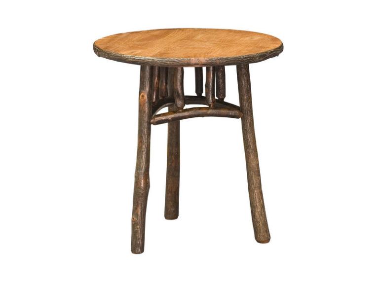 Amish Hickory 22 inch Round End Table