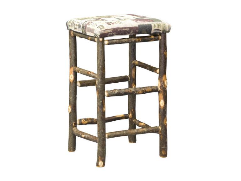 Amish Hickory 30 inch Bar Stool with Fabric Seat