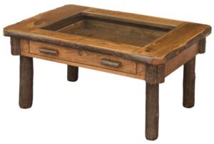 Hickory Coffee Table with Display Drawer
