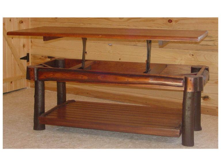 Hickory Coffee Table with Stained Lift-Top