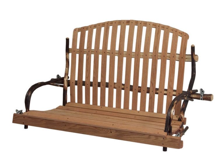 Amish Hickory Deacon's Bench Style Swing