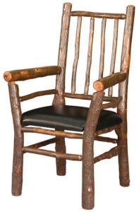 Hickory Diner "Captain" Chair with Leather Seat and Hickory Back