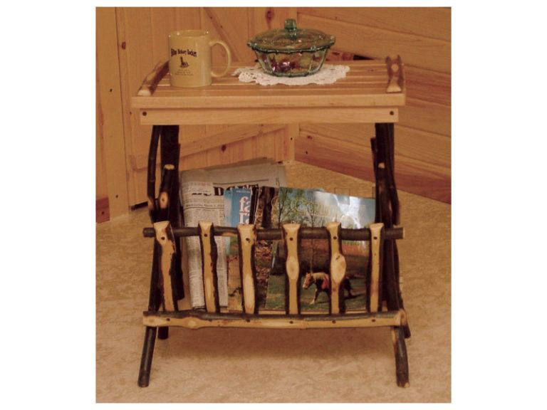 Amish Hickory End Table with Magazine Rack
