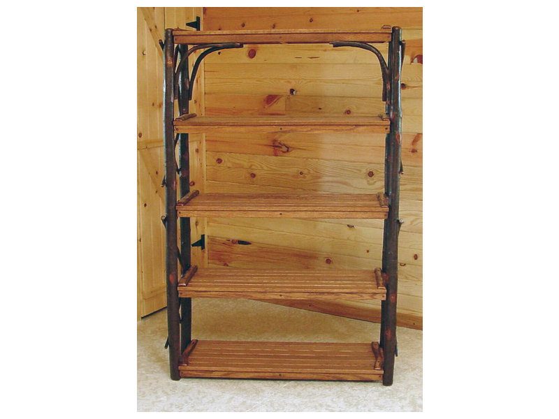 Amish Hickory Five Shelf Stand Brandenberry Amish Furniture