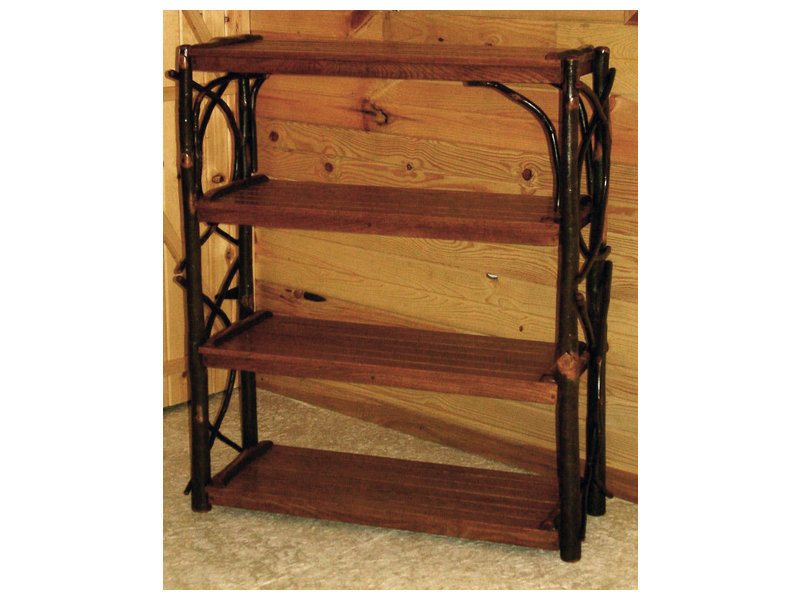 Amish Hickory Four Shelf Stand Brandenberry Amish Furniture