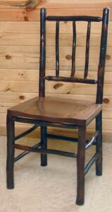 Hickory Game Table Chair with Solid Scoop Seat and Hickory Back