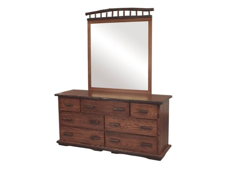 Amish Hickory Heritage Collection Dresser with Mirror