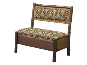 Hickory Hoosier Storage Bench with Fabric
