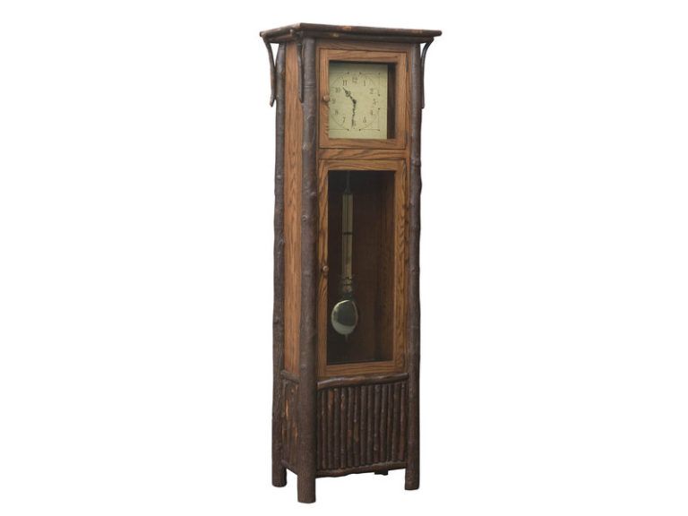 Amish Hickory Old Country Grandfather Clock with Pendulum