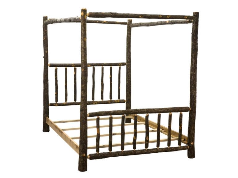 Amish Hickory Queen Canopy Bed