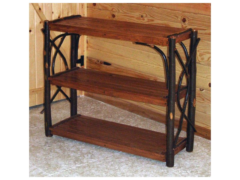 Amish Hickory Three Shelf Stand Brandenberry Amish Furniture