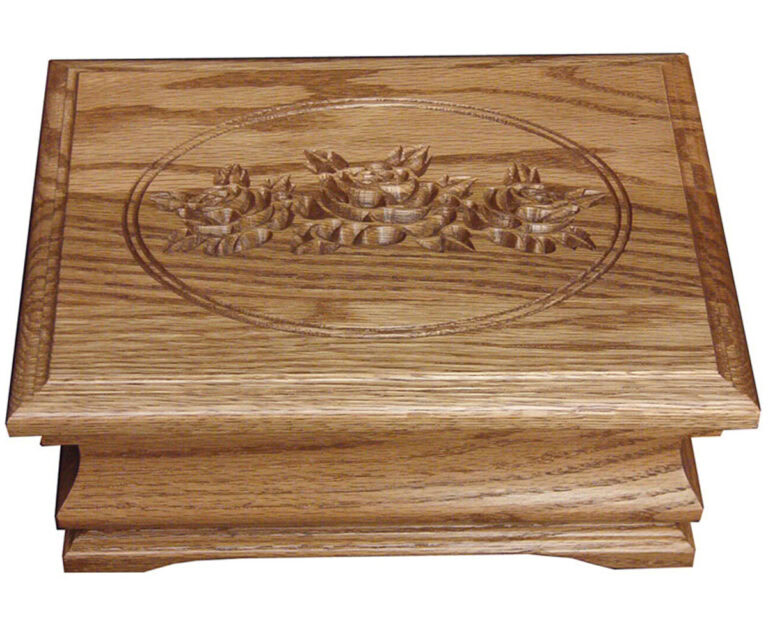 Custom Medium Jewelry Box with Rose Engraving