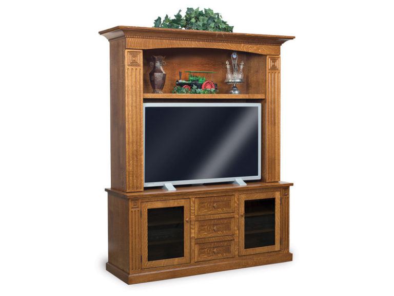 Amish Manhattan Mission Two-Piece Home Theater Entertainment Center