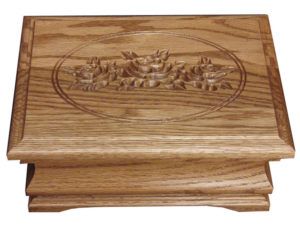 Medium Jewelry Box with Rose Engraving