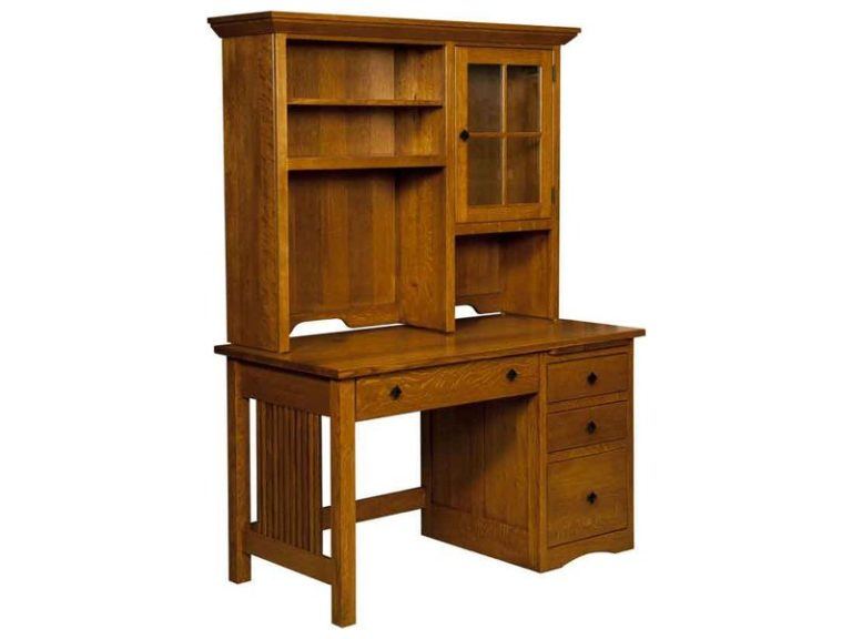 Amish Mission Slat Desk with Hutch