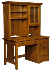 Mission Slat Desk with Hutch