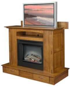 Modesto Fireplace with Mantle Lift for Plasma TV