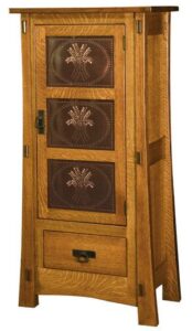 Modesto One Door Cabinet with Copper Panels