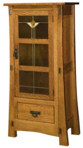 Modesto One Door Cabinet with Glass Panels