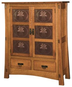 Modesto Two Door Cabinet with Copper Panels