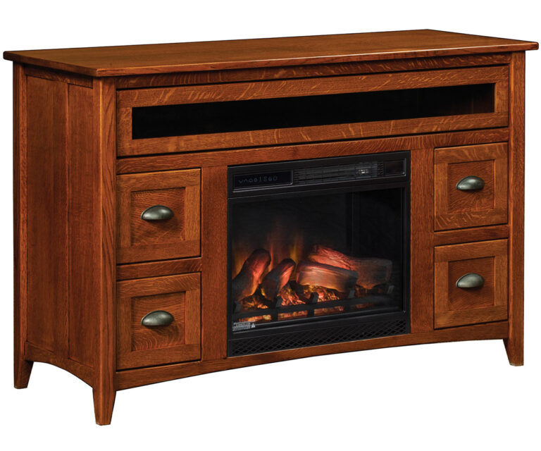 Custom Monroe Fireplace Entertainment Center Closed