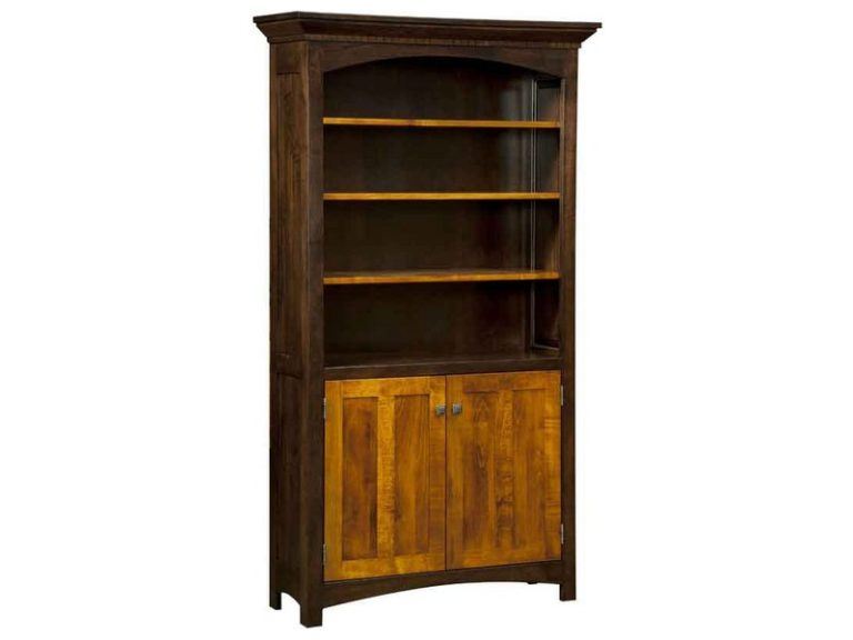 Amish Oakwood Bookcase with Doors